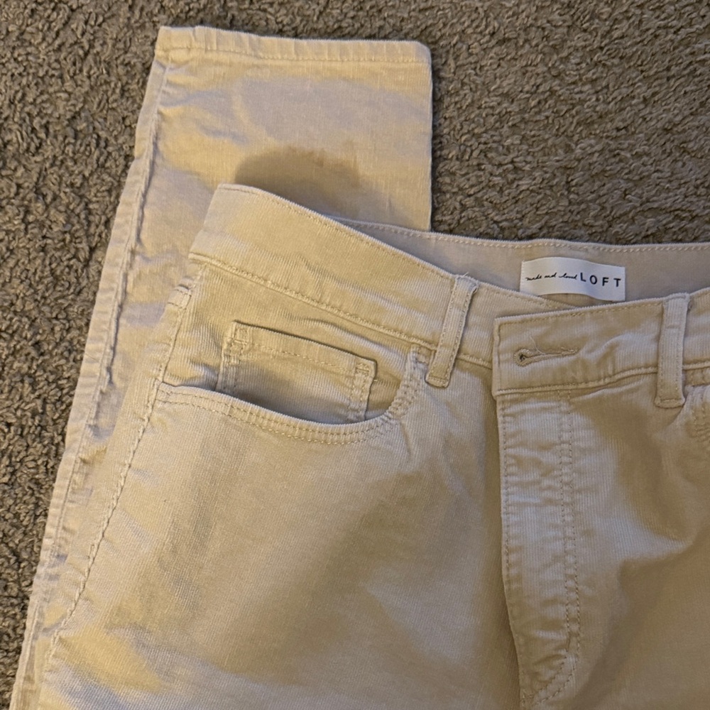 Women's Cream Corduroy Pants - Picture 7 of 11